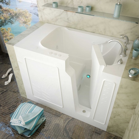 Meditub MediTub Walk-In 29 x 52 Right Drain White Whirlpool Walk-In Bathtub 2952RWH